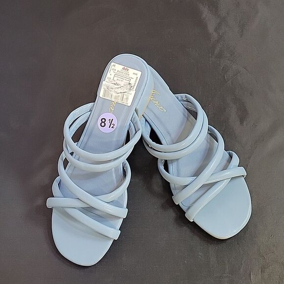 BRAND NEW LYNX LOW BLOCK HEEL SQUARE TOE CRISSCROSS MULTI-STRAP SANDAL - Picture 15 of 16